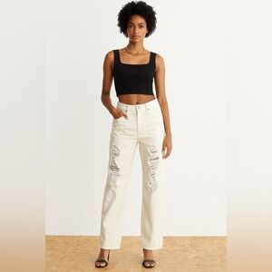 Aeropostale White 90s Baggy Jeans – Women's Size 12